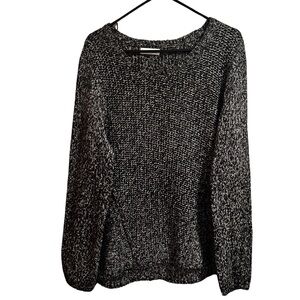Calvin Klein Black/Gray Long Sleeve Chunky Knit Sweater, EUC